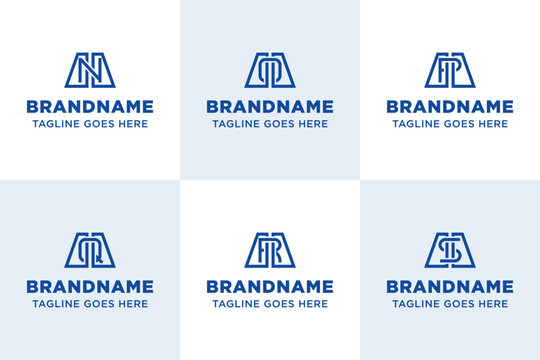 Letters ANA AOA APA AQA ARA ASA Monogram Logo Set