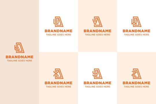 Letters TAA UAA VAA WAA XAA YAA ZAA Monogram Logo Set