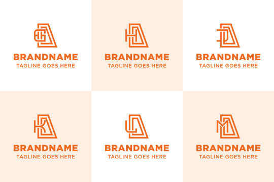 Letters GAA HAA JAA KAA LAA MAA Monogram Logo Set