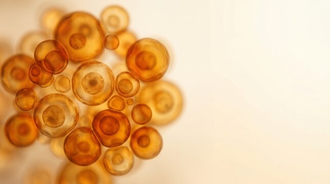 Microscopic view of biological cells under magnification