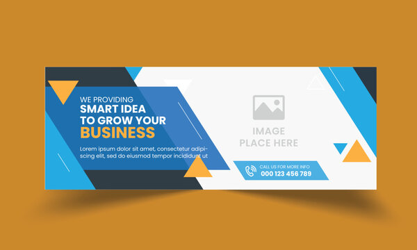 Professional business cover design with dynamic triangle shapes and bold corporate color palette.