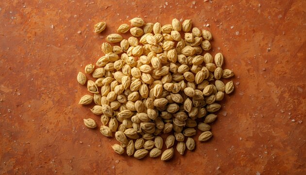 Roasted Salted Dhania Dal Coriander Kernels on Terracotta Tile