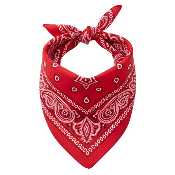 Elegant red bandana with white paisley pattern
