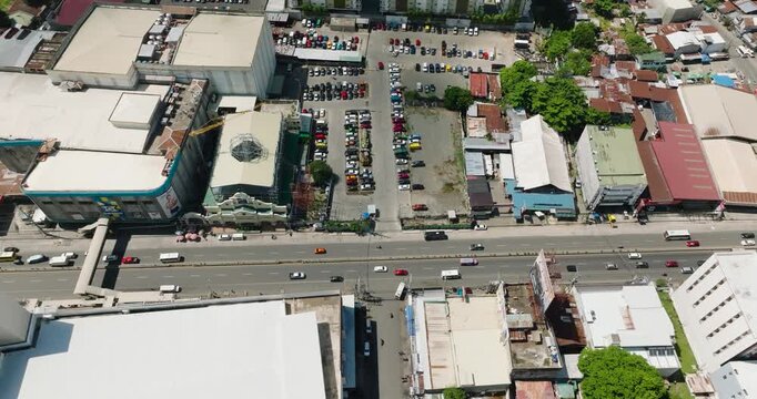 Busy highway with cars in Cagayan de Oro City, Misamis Oriental. Mindanao, Philippines.