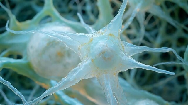Neuron cell structure under microscope