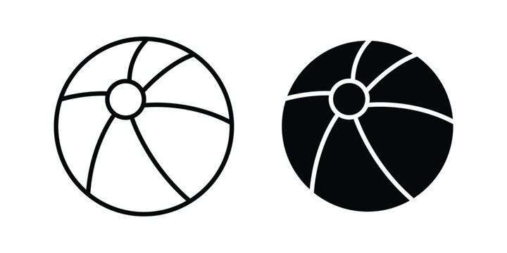 Beach ball icon design, design element set.