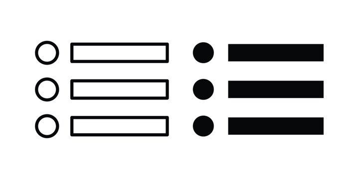 Bulleted list icon design, design element set.