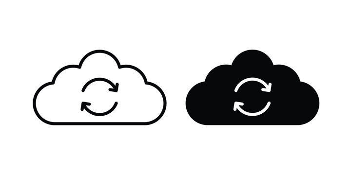 Cloud sync icon design, design element set.