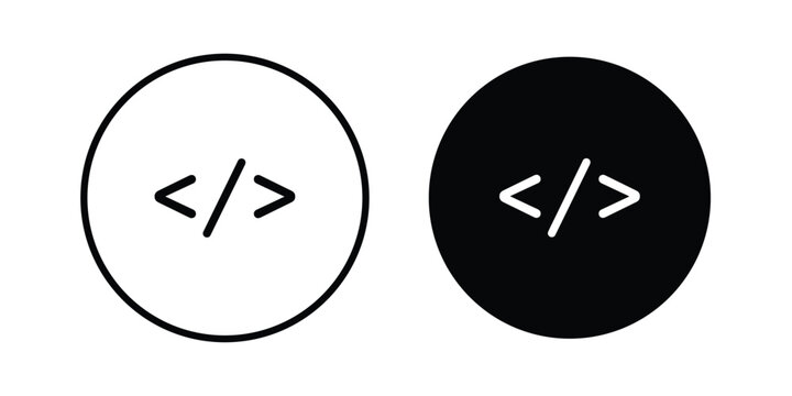 Code icon design, design element set.