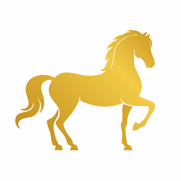 Golden Horse Silhouette