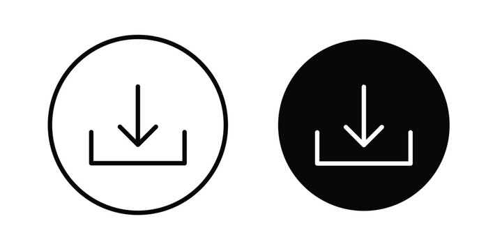 Download button icon design, design element set.