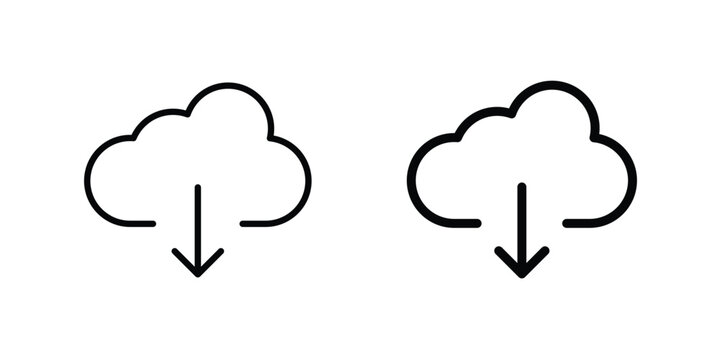 Download from Cloud icon design, design element set.