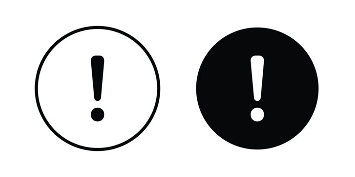 Exclamation button icon design, design element set.
