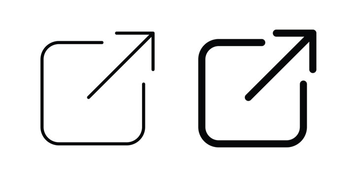 External link icon design, design element set.