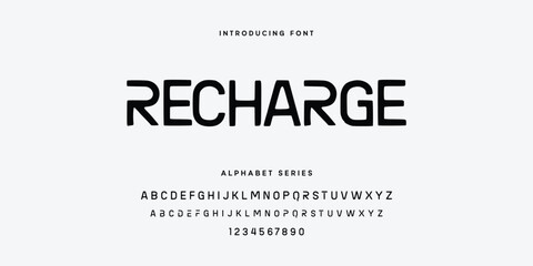 Fototapeta premium Recharge Font Alphabet Series Typeface Design