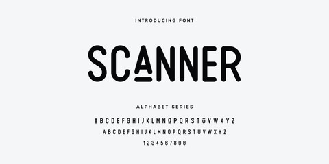 Fototapeta premium Scanner Font Alphabet Series Vector