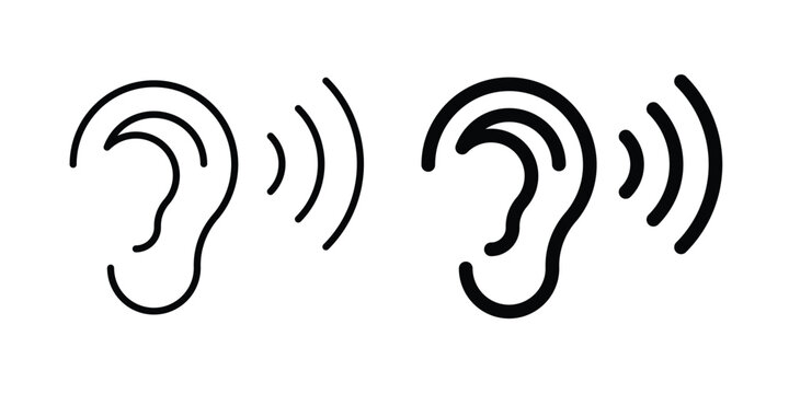 Listening icon design, design element set.