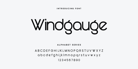 Fototapeta premium Windgauge Font Alphabet Series Vector