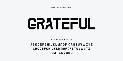 Fototapeta premium Grateful Font Alphabet Series Vector