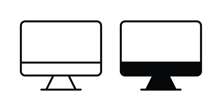 Monitor icon design, design element set.