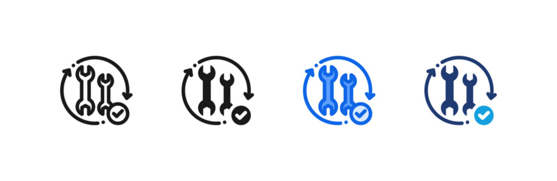 Set In Order Tool Organization icon multiple style collection. Vector illustration.