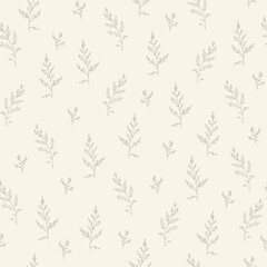 Fototapeta premium Vintage floral seamless pattern design, old retro wallpaper printable repeating background. Cottage style printable endless seamless pattern.