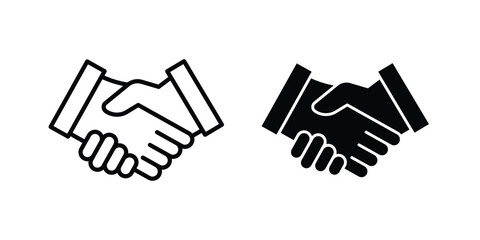 Partnership handshake icon design, design element set. © Win