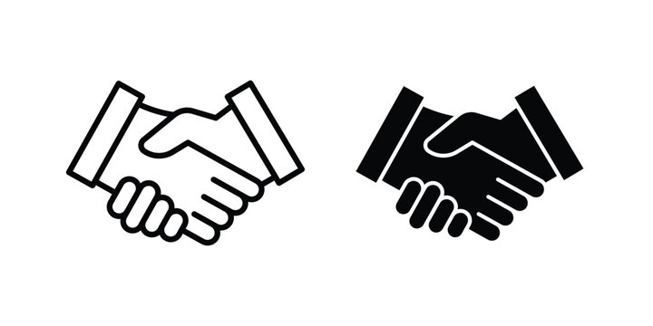 Partnership handshake icon design, design element set.
