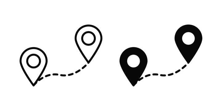 Route icon design, design element set.