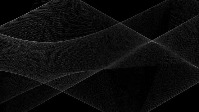 Black and white monochromatic grey 3d wave modern holographic surreal futurism animation background, abstract brutalism visual