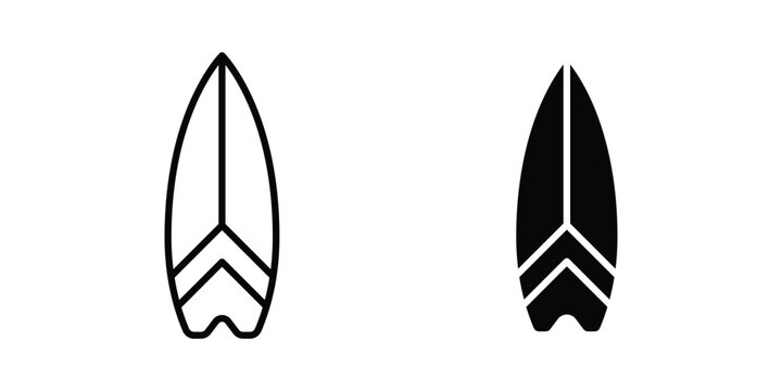 Surf board icon design, design element set.