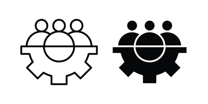 Team management icon design, design element set.