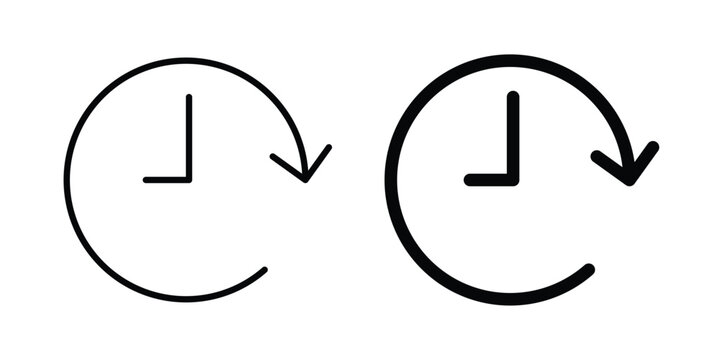 Time forward icon design, design element set.