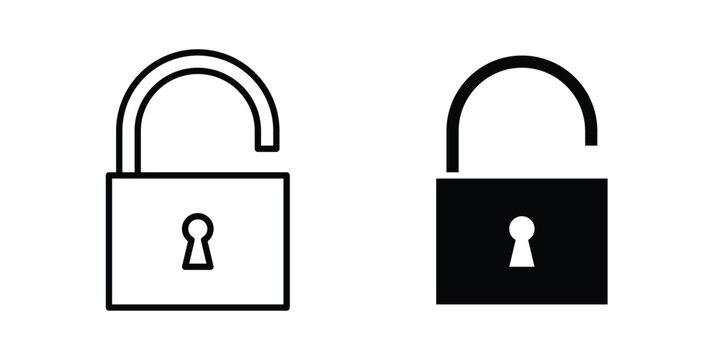 Unlock icon design, design element set.