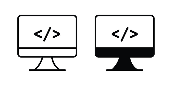 Web development icon design, design element set.