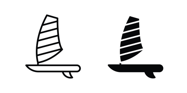 Windsurf icon design, design element set.