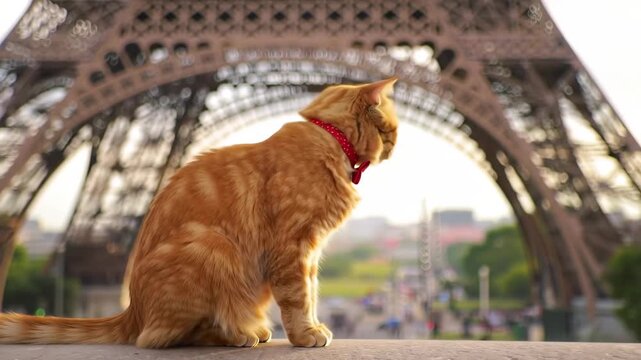 Parisian Cats Eiffel Tower Adventure - A Charming Travelogue.