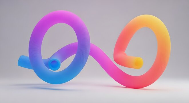 Vibrant infinity loop sculpture with gradient colors