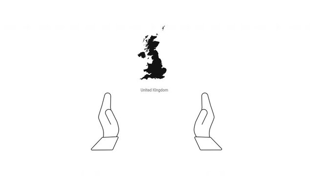 Abstract Concept of Support and Care for Great Britain.