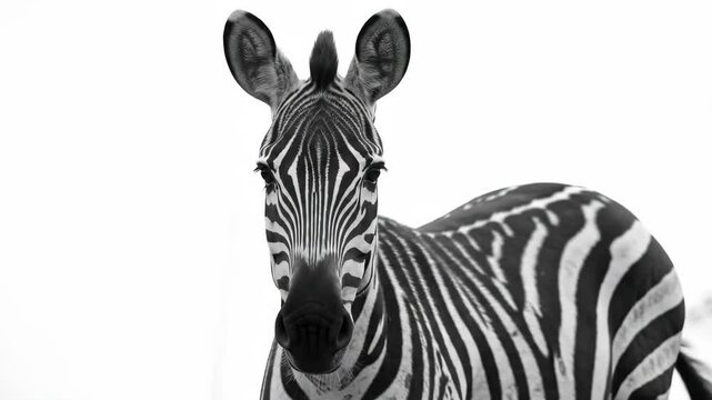 Majestic Zebra - A Striking Black and White Portrait.