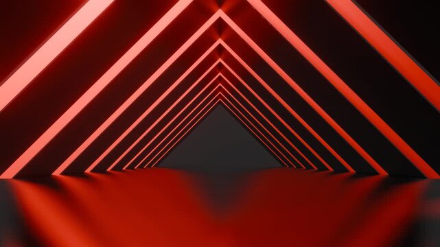 Architecture background geometric arched interior 3d animation