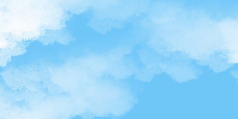 Fototapeta premium Peaceful blue sky illustration with soft white clouds