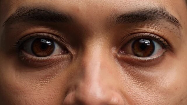 Extreme close-ups of human eyes, rapidly shifting iris colors, pupils dilating, and eyelids blinking, representing vision, perception, biology, focus, and clarity