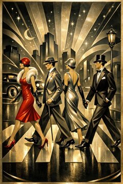 Elegant vintage night scene