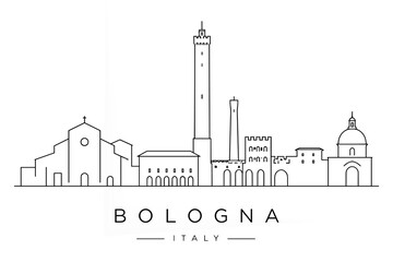 Obraz premium Bologna Italy Skyline Minimal Line Illustration
