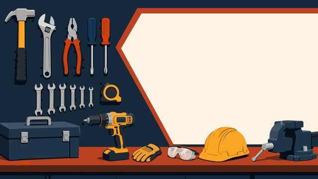 Organized Workbench Tool Service Poster Base