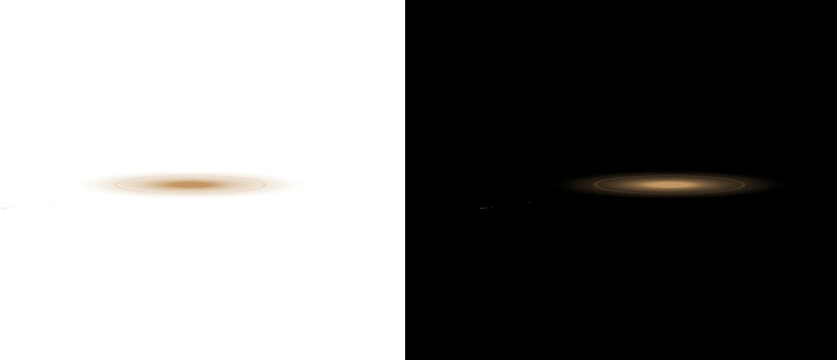 Realistic drop shadow effect on white and black backgrounds, soft oval shadow casting for product placement, floating object shadow design element