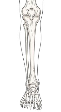 Detailed anatomical diagram of human lower leg bones.