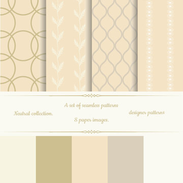 Elegant Daisy and Geometric Seamless Patterns