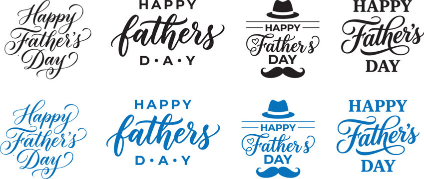 Happy Fathers day Calligraphy Design Collection.